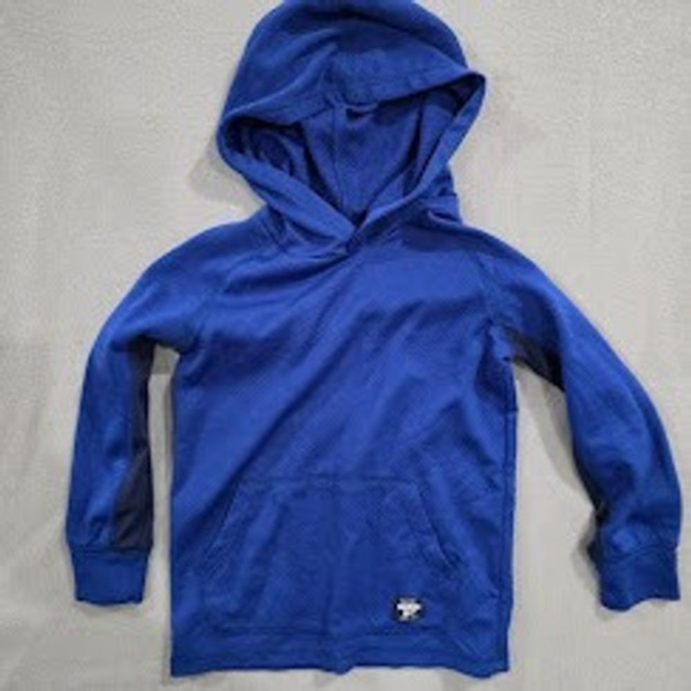 OshKosh Bgosh Boys Royal Blue Active Waffle Knit Hoodie Sweatshirt Size 7 7A